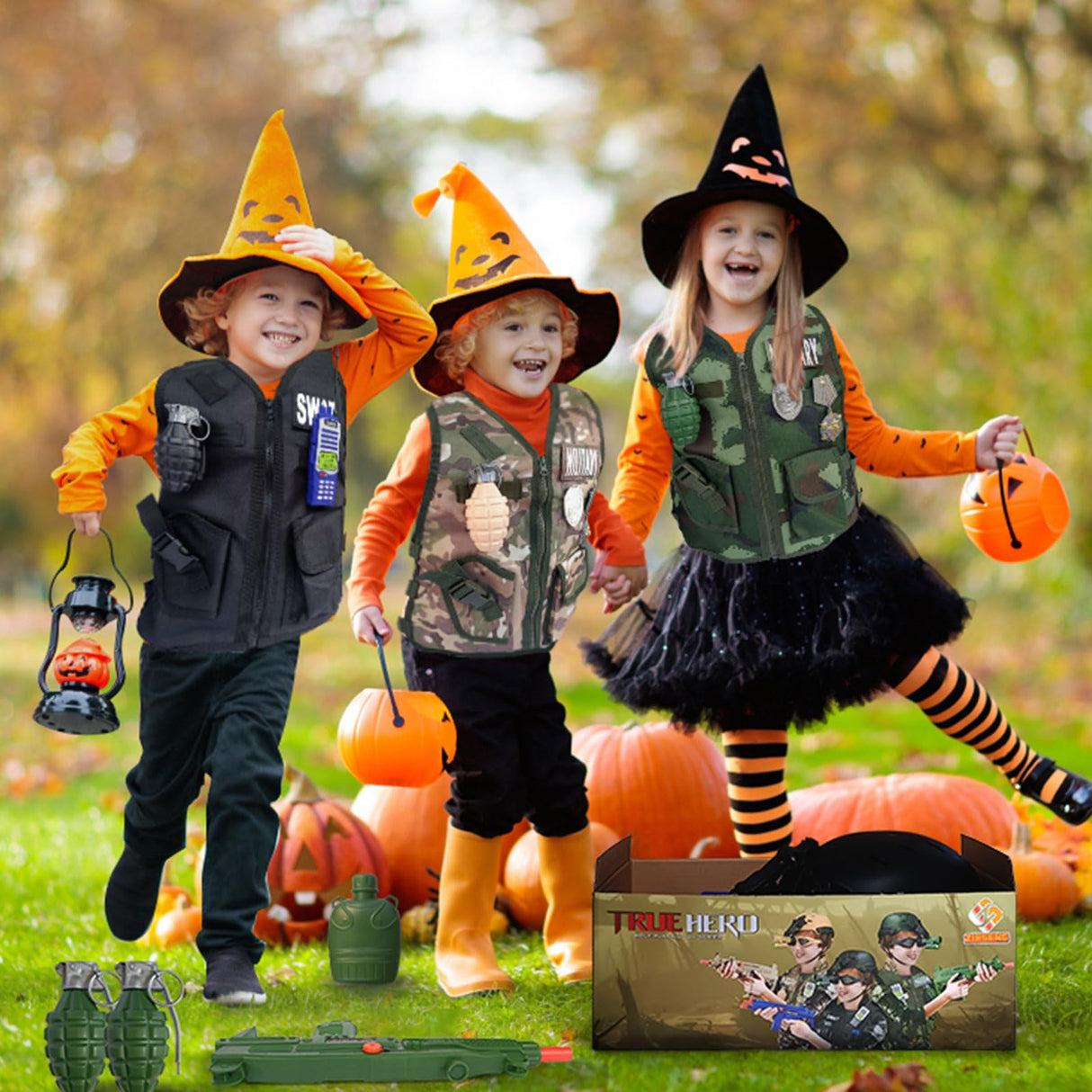 20 Piece Army Costume for Kids, Soldier Military Dress up for Boys 3-10, Kids Army Gear Role Play, Halloween Costume Camouflage Set with Vest, Camo Gloves, Helmet, Halloween Christmas Gift for Kids