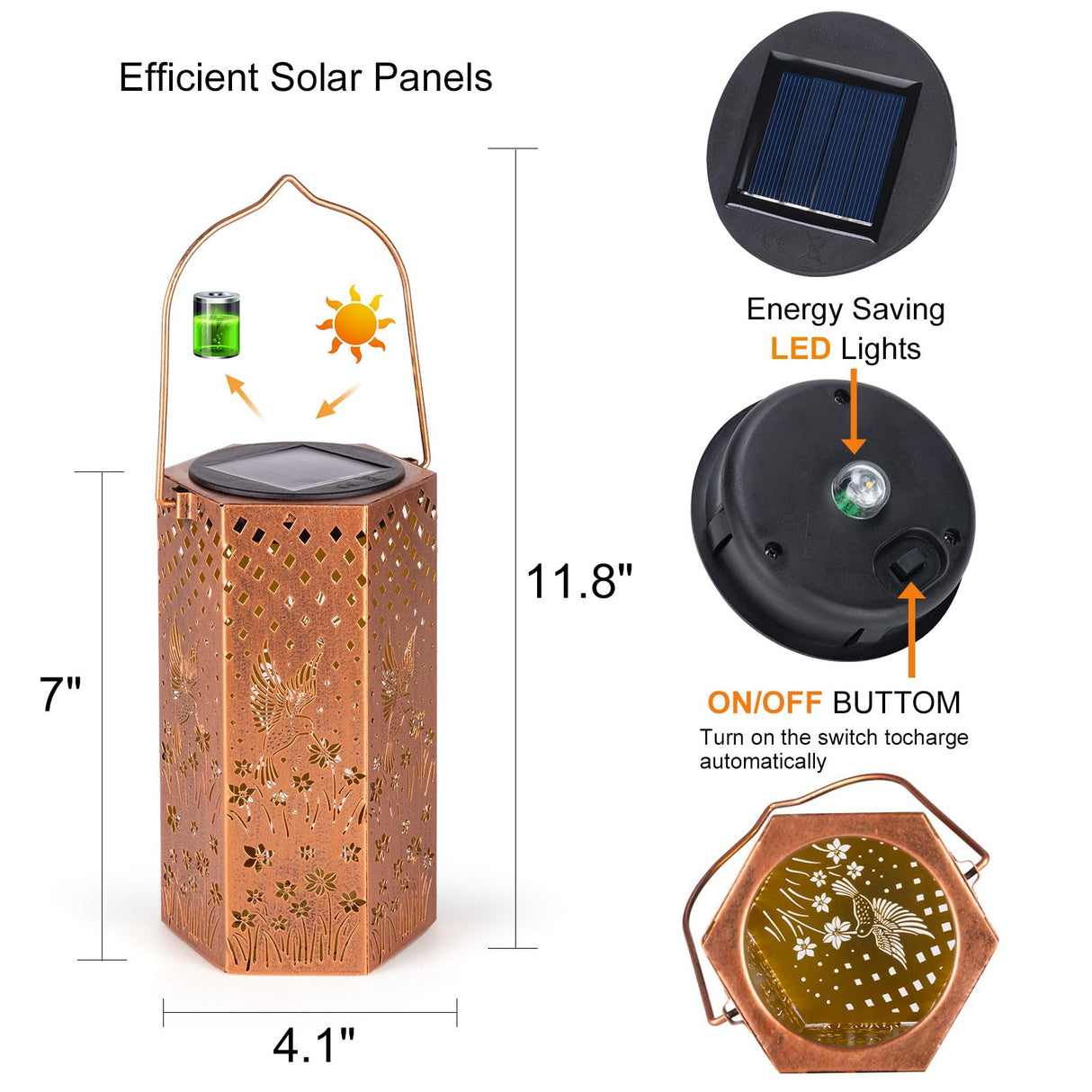 Gifts for Women Men Mom Hummingbird Solar Lights Outdoor - Christmas Decorations, Mothers Day Gifts, Solar Lanterns Outdoor Waterproof Garden Decor for Outside, Patio, Yard