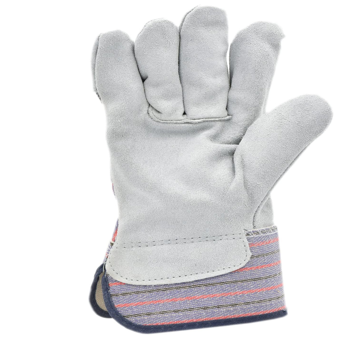 G & F Products Cowhide Leather Work Gloves with Suede Finish Palm rubberized safety cuff, 5 Pairs
