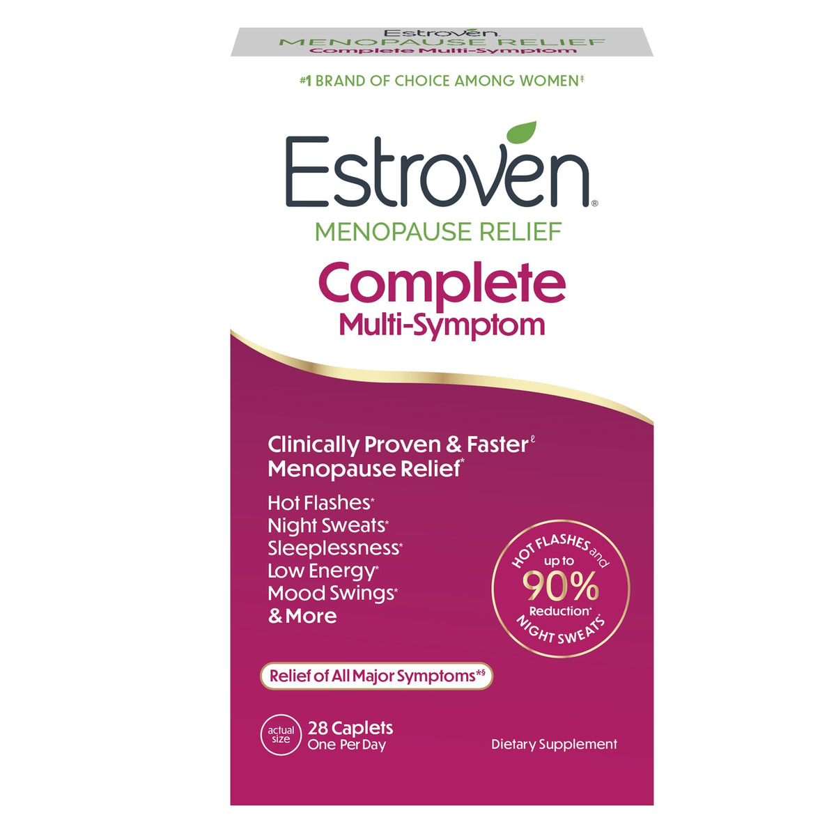 Estroven Complete Multi-Symptom Menopause Supplement for Women, 28 Count