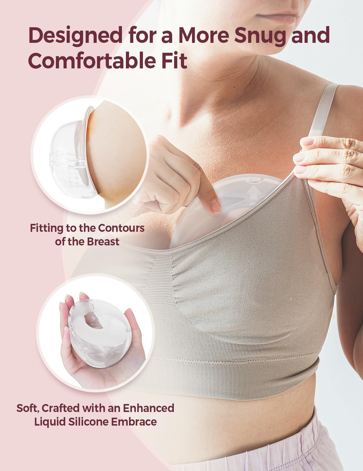 Momcozy Breast Milk Collector, Milk Collectors for Breastfeeding, Reusable Breast Milk Shells, Silicone Catcher with More Fit & Soft (3oz/90ml, 2 Counts)