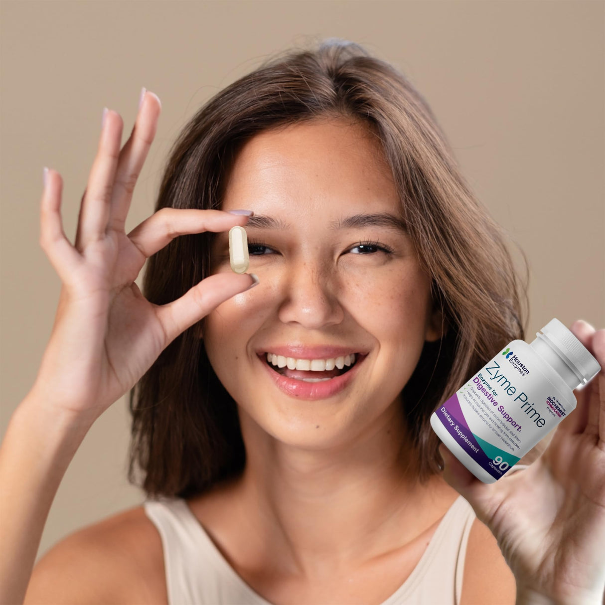 Houston Enzymes - Zyme Prime - 90 Capsules - Digestive Enzymes Women & Men Enzyme, Digestion for Carb, Fat & Protein Breakdown, Helps Intolerances, Bloating & Gas, Digestive Health Supplement