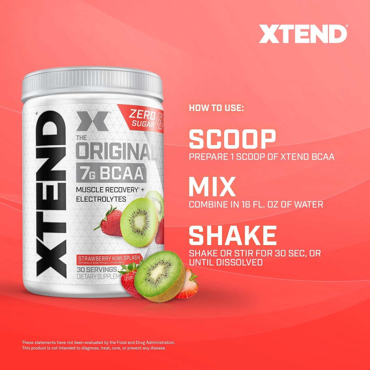 Xtend Original BCAA Powder 7g BCAA and 2.5g L-Glutamine, Sugar Free Post Workout Muscle Recovery Drink with Amino Acids for Men & Women, 30 Servings