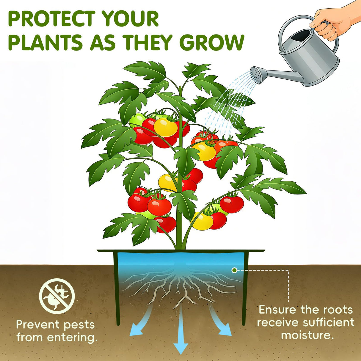 6 Set 9.6 inch Planting Grow Ring, 30Pcs DIY Plant Growing Rings