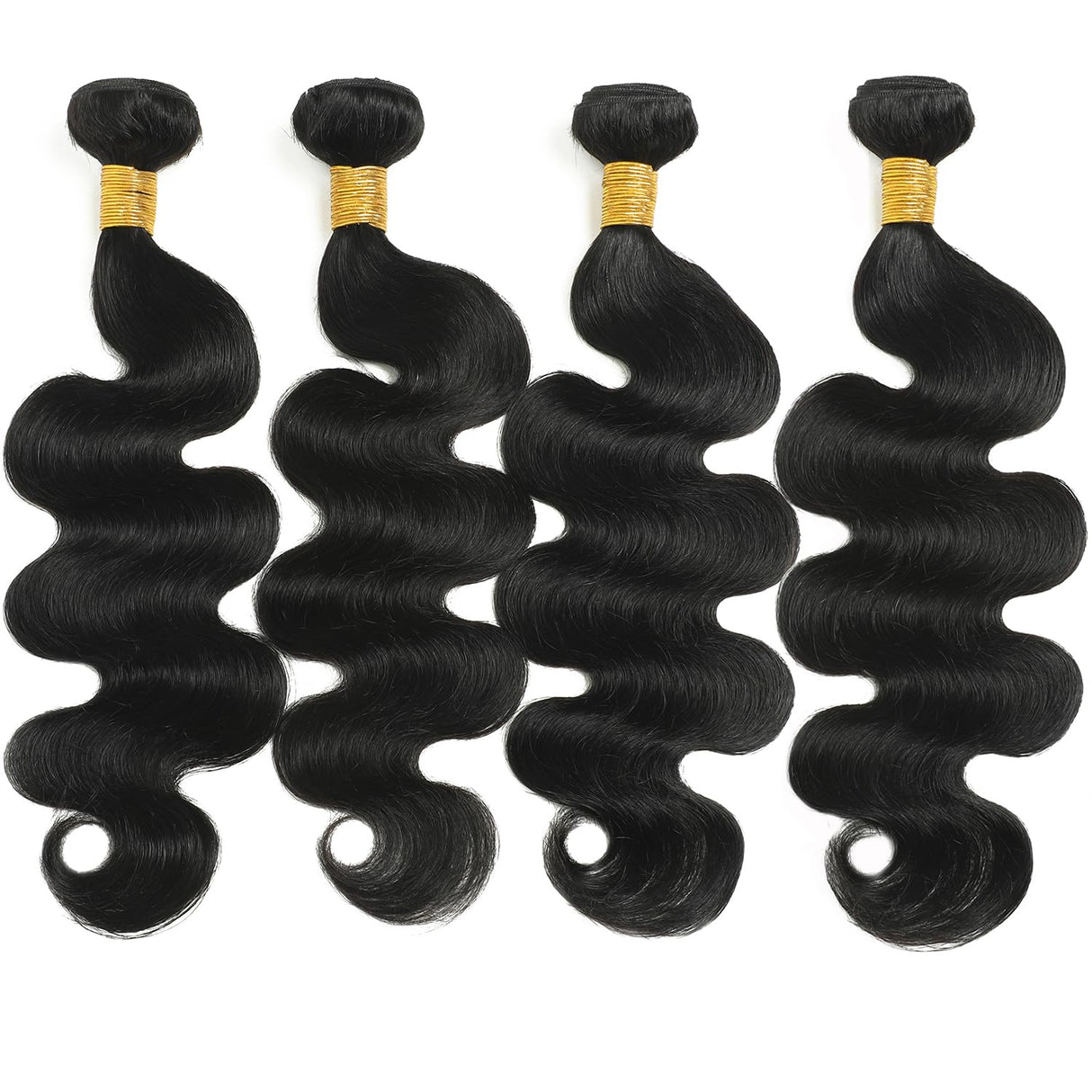 Body Wave Bundles Human Hair 18 20 22 24 Inch Human Hair Bundles 100% Unprocessed Brazilian Virgin Hair 4 Bundles Quick Weave Deals Human Hair Extensions for Women Natural Color