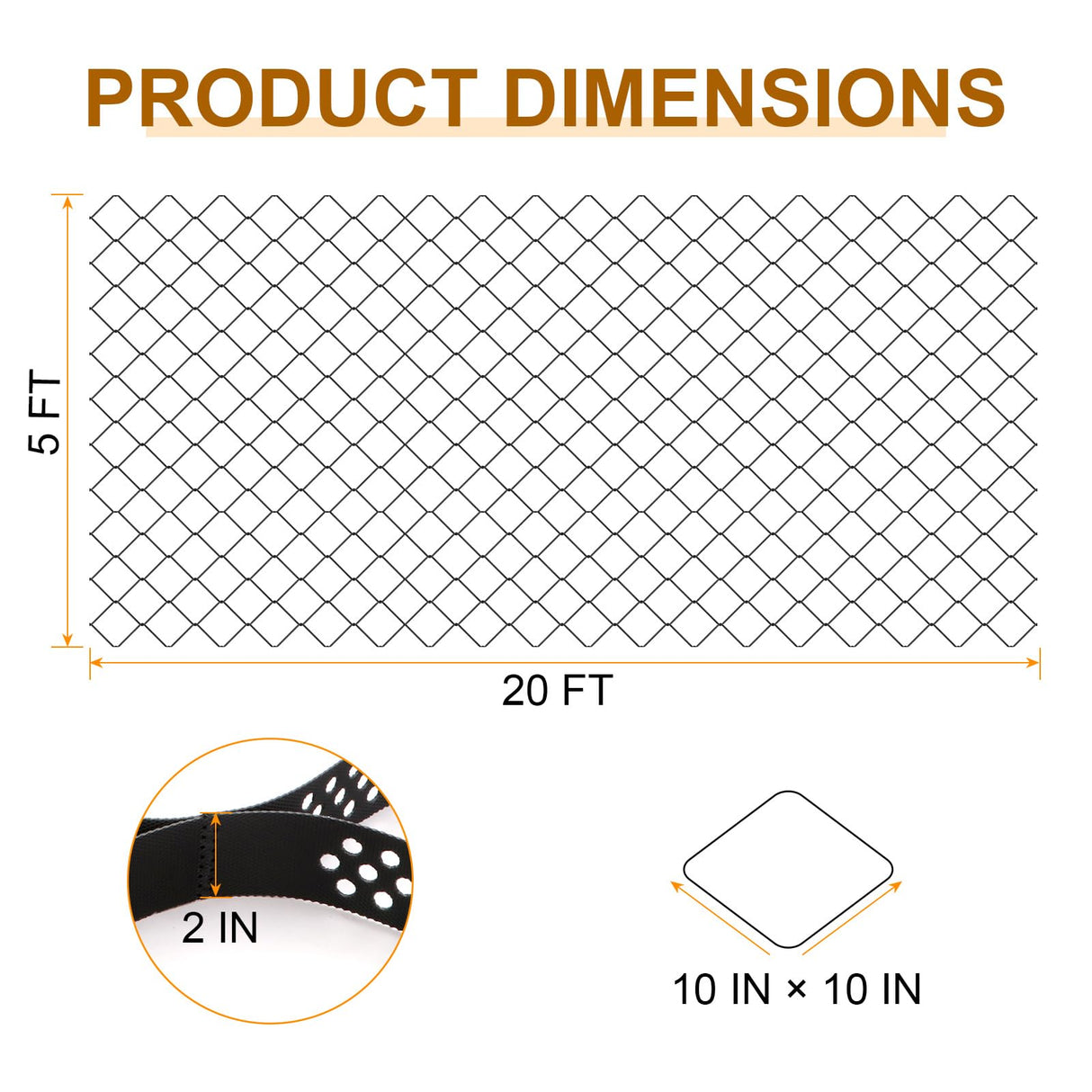 TIyneayle 2" Ground Gravel Grid Geogrid 20x5 FT Geocell Geo Grid for Driveway Walkway Landscaping Erosion Control
