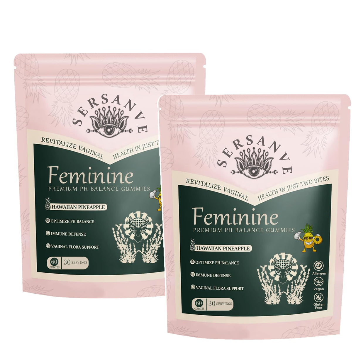 Vital Natural Feminine Balance Gummies for Women Health, Hawaiian Pineapple Flavor, Vegan, Gluten-Free ,Supports Women Vitality & Gut Health - 60 Gummies (2)