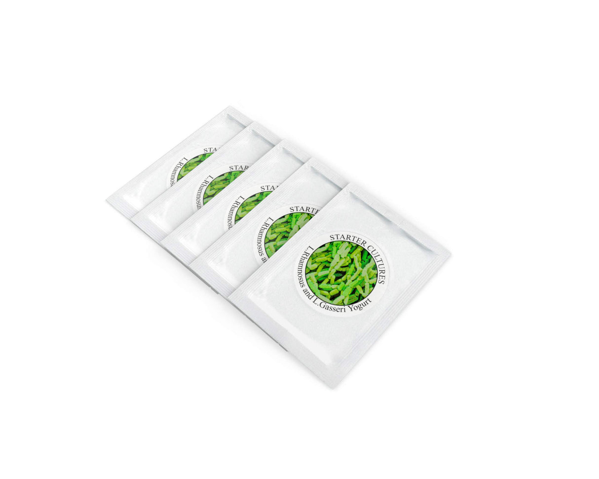 Natural Probiotic Selection Yogurt Starter Cultures - Pack of 5 Freeze-Dried Sachets for Lactobacillus Rhamnosus and L.Gasseri Yogurt (5 sachets Pack)