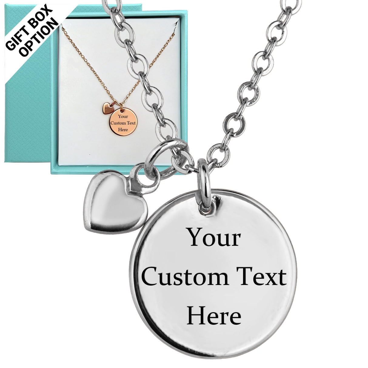 Custom Name Necklace for Women, Double-Sided Engraved Pendant
