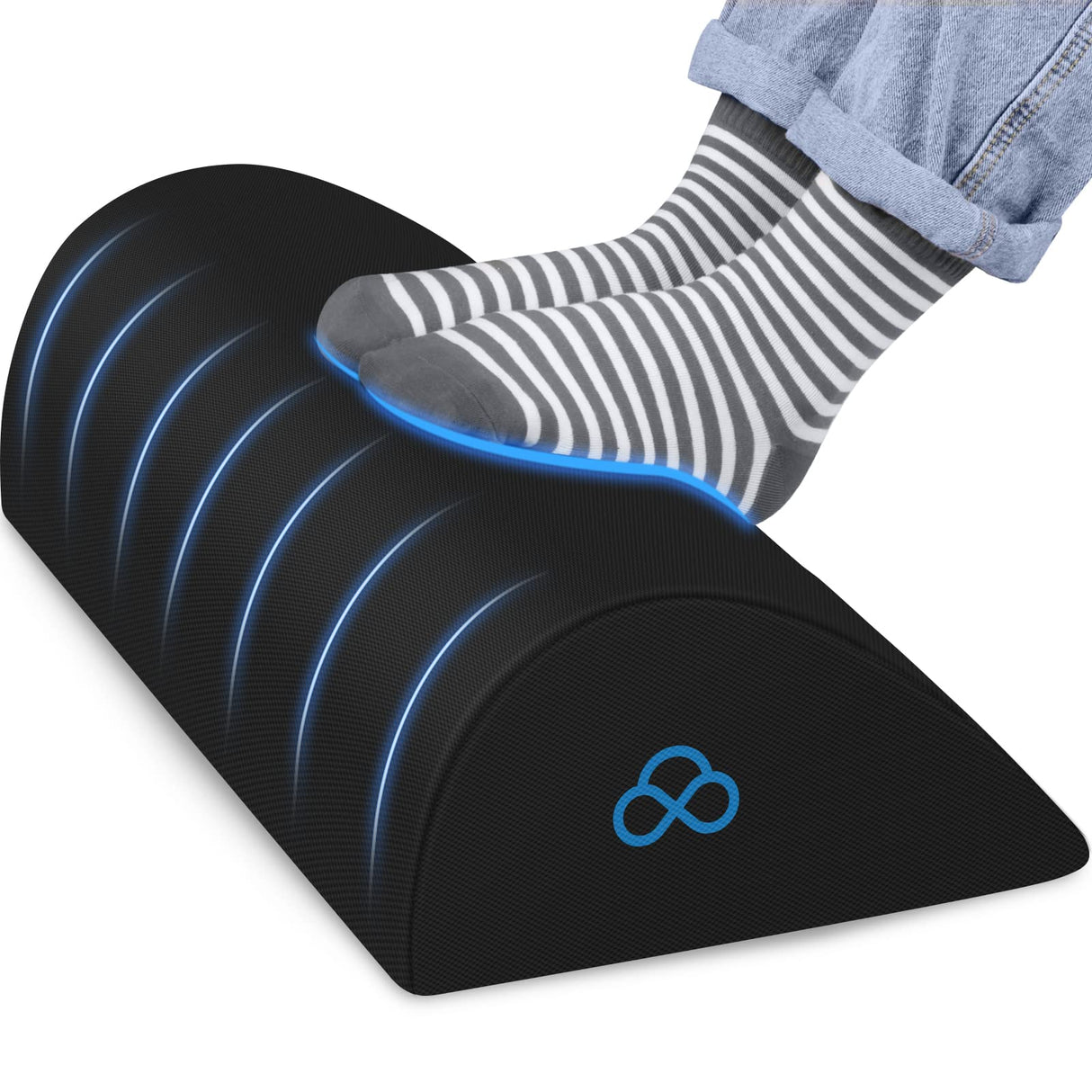 StepLively Foot Rest Ergonomic Pillow for Under Desk at Work, Anti-Fatigue Footrest Support Pillow for Fatigue & Pain Relief, Comfortable for Office Chair, Car Seat & Gaming Chair - Black