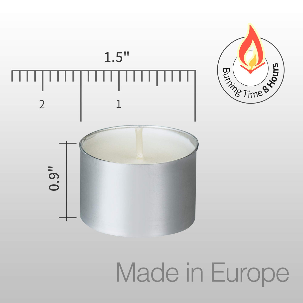 HomeLights Tealight Candles - 8 Hour Long time Burning, Giant 100,200,300 Packs -White Votive Smokeless European Tea Light Unscented Candles for Shabbat, Weddings, Christmas,Home Decorative -200 Pack