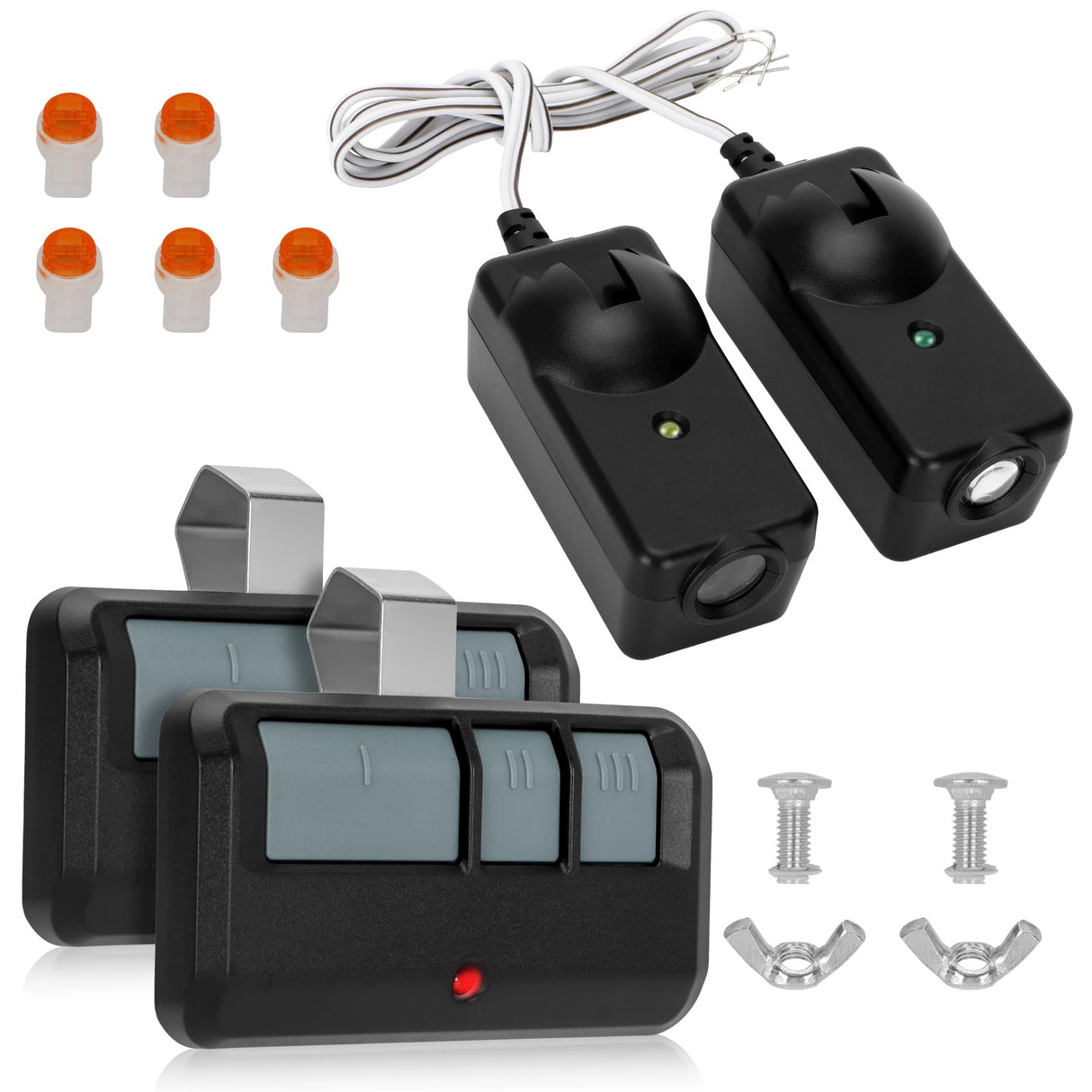 for liftmaster Chamberlain Craftsman Garage Door Opener Remote & Sensor Universal, Garage Door Opener Remote 893MAX 893LM 373LM 971LM, 41A5034 Safety Sensor Kit