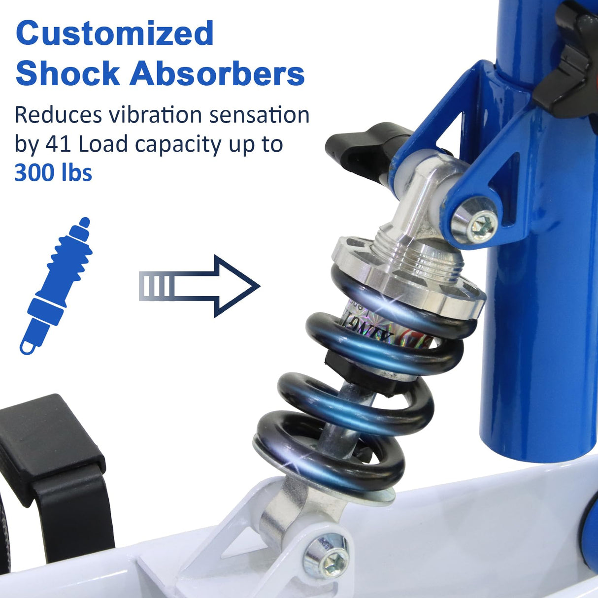 Aojin Knee Scooter, 300lbs Capacity, 13" Big PU Seat, All Terrain Foldable Knee Scooter Walker with Bag for Foot Injuries Compact Crutches Alternative (Blue)