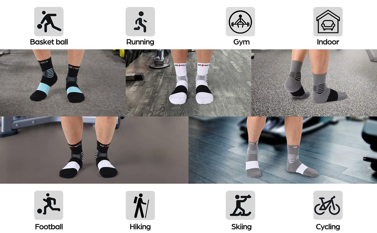 NEENCA Medical Compression Socks—2 Pairs, Ankle Socks for Injury Recovery, Pain Relief, Swelling, Sport Protection 20-30 mmHg