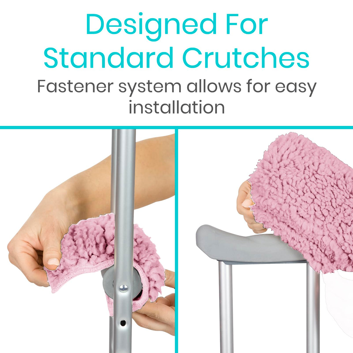 Vive Sheepskin Crutch Pads & Hand Grips - Comfortable, Breathable, Machine Washable Padding for Adults - Premium Accessory Covers for Crutches, Armpits - Latex-Free & Non-Toxic