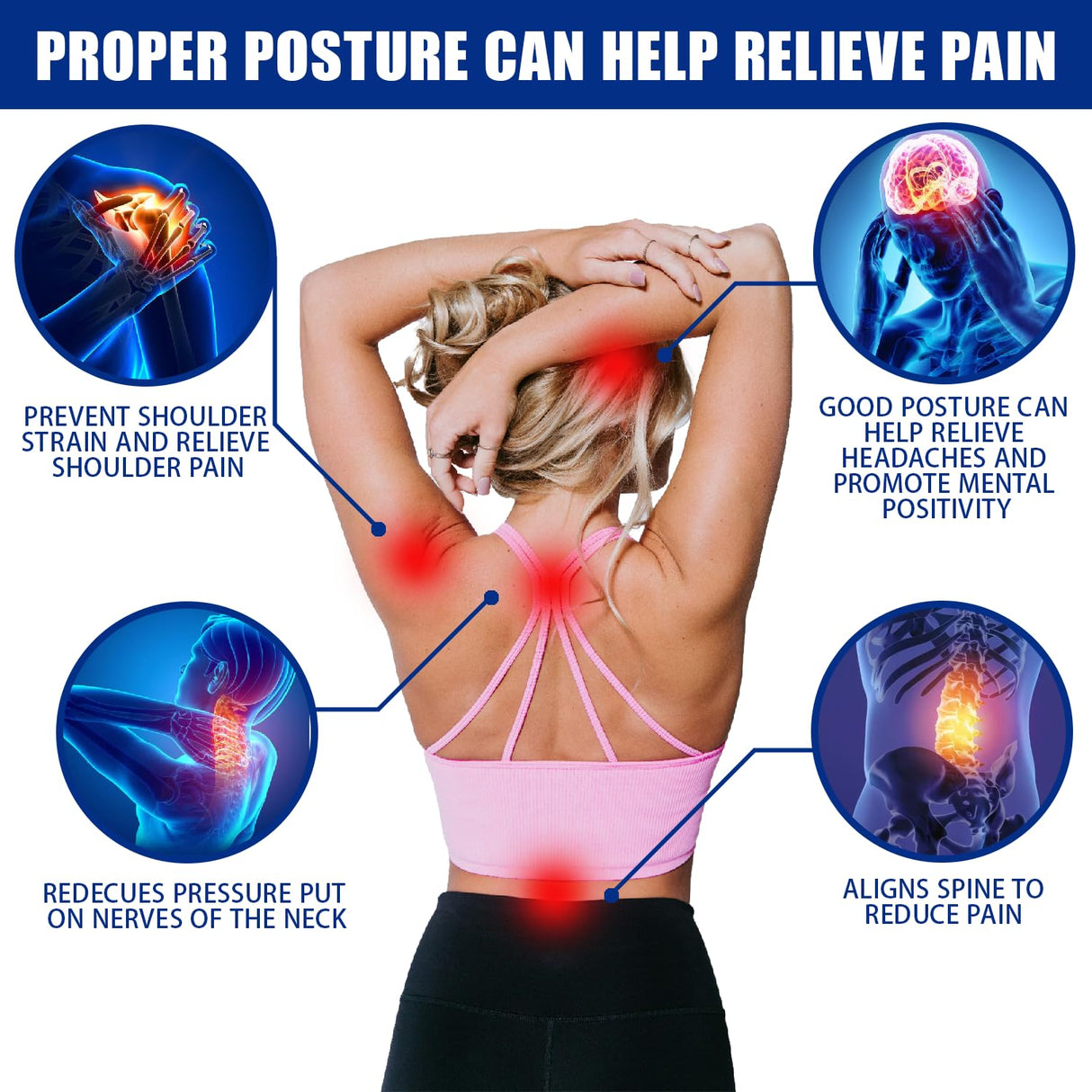 Posture Corrector for Women and Men - Adjustable Back Brace for Pain Relief - Enhances Posture and Provides Lumbar Support - Upper and Lower Back Straightener - Breathable Back Support (Pink, Medium)