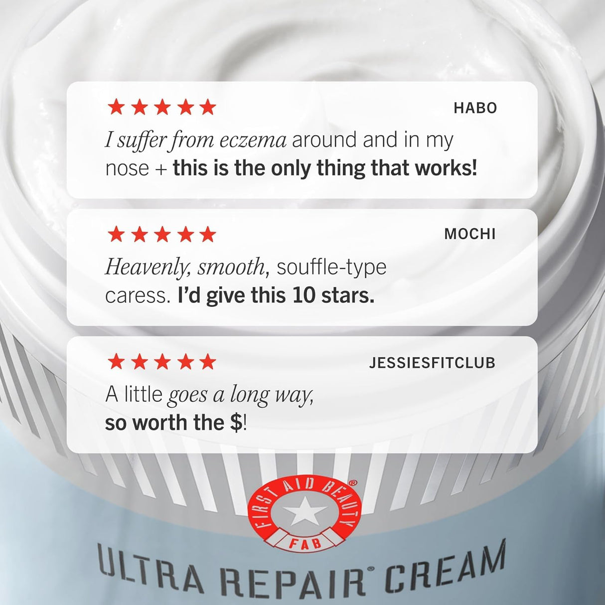 First Aid Beauty - Ultra Repair Cream, Intense Hydration Whipped Colloidal Oatmeal, Clinically Proven to Strengthen Skin Barrier in 7 Days & Helps Relieve Eczema, Luxury Face & Body Moisturizer, 14 oz