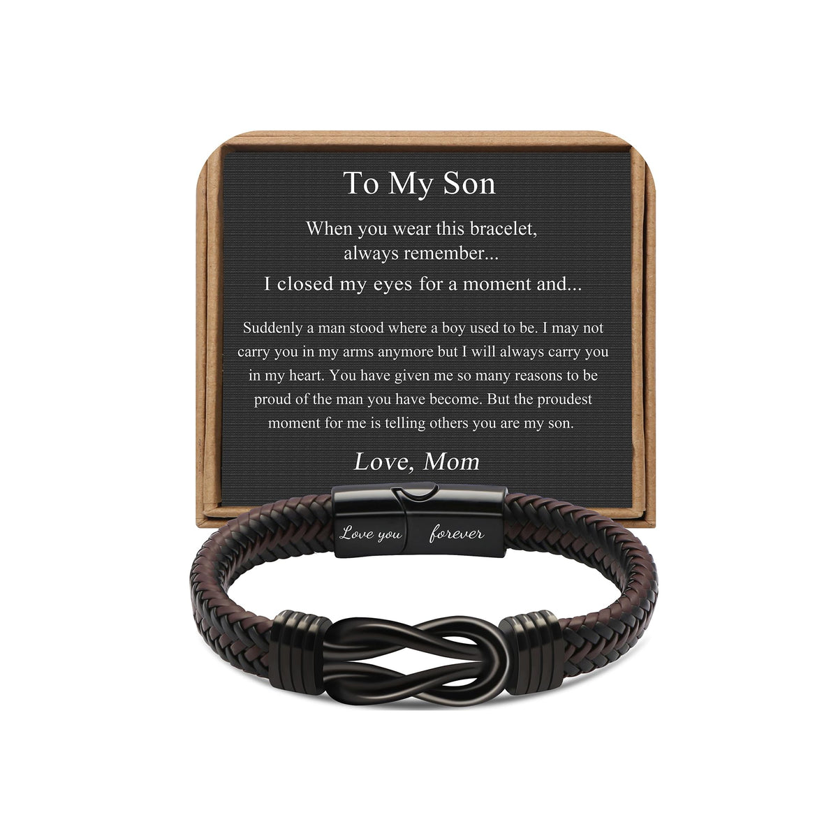 To My Son Bracelet Gifts from Mom, Christmas Birthday Gifts Ideas for Son