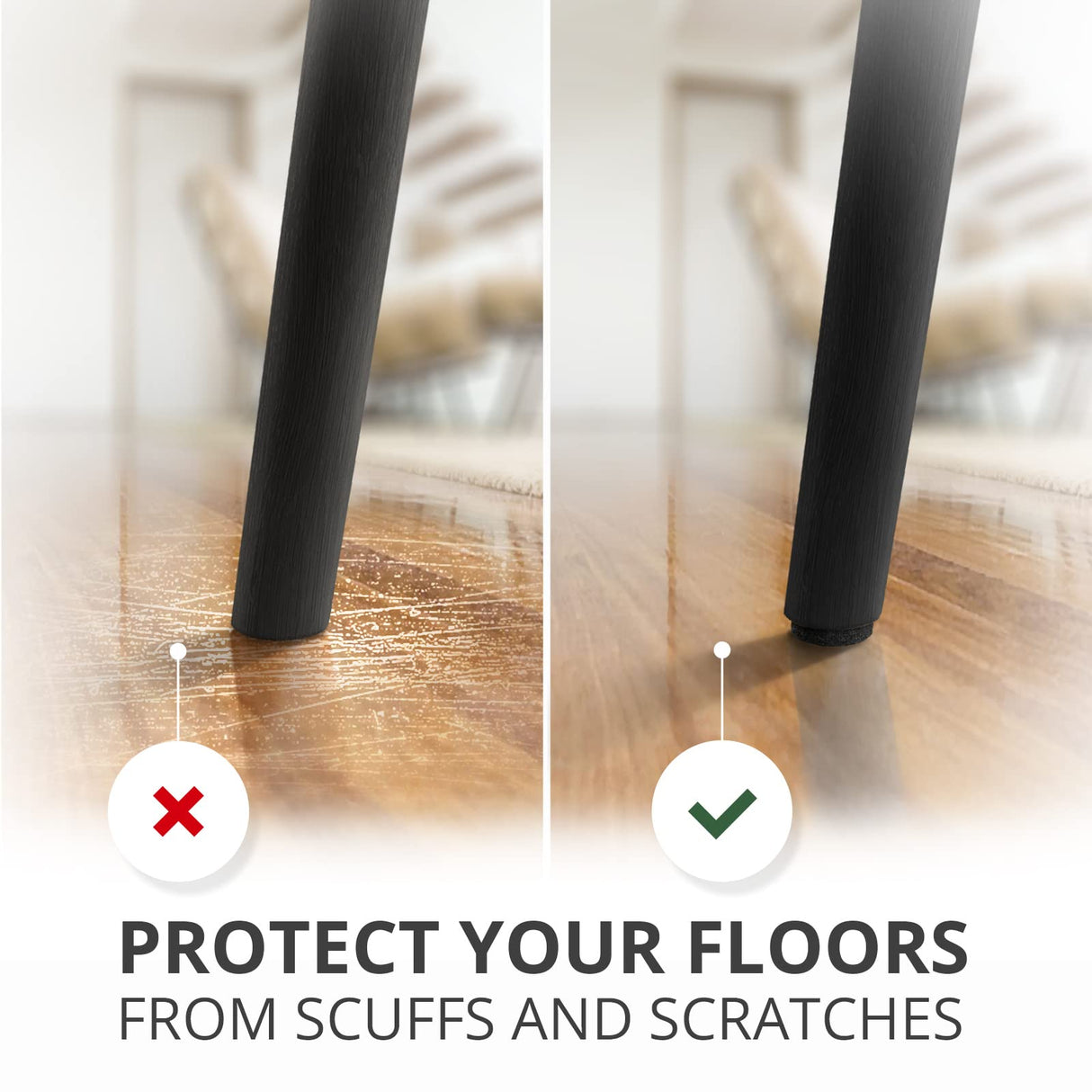 X-Protector 357 Pcs Black Felt Furniture Pads - Huge Quantity of Anti-Scratch, Heavy Duty Floor Protectors for Hardwood, Tile, Laminate - Suitable for Chairs, Tables, Sofa, Bed, Cabinet, Ottoman