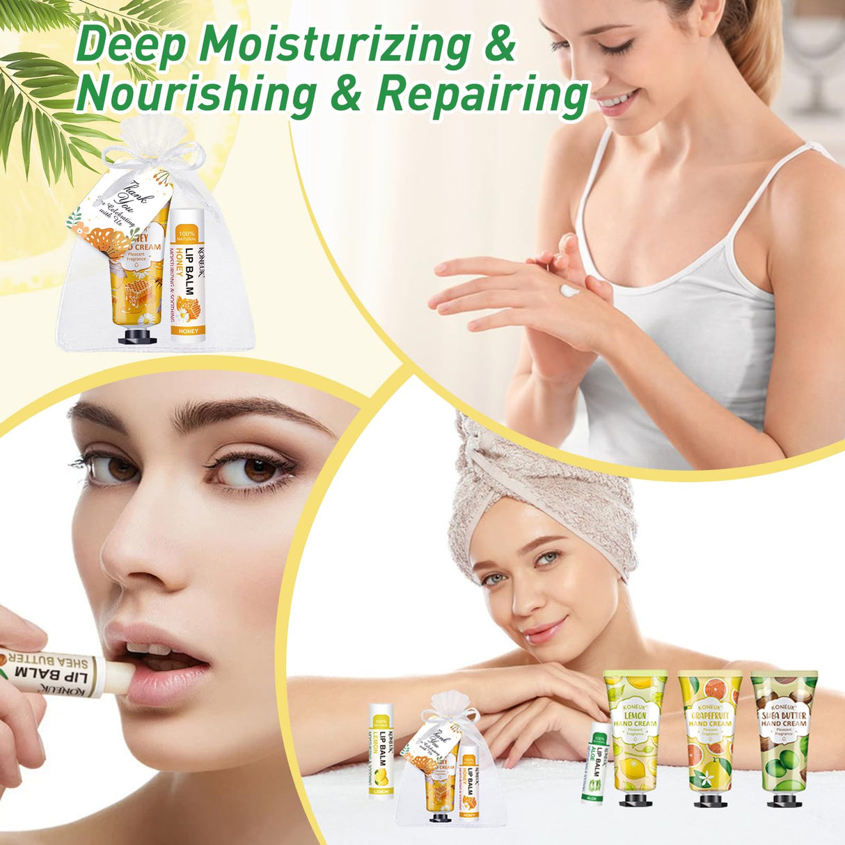 36 Pack Hand Cream Bulk and Lip Balm Bulk Sets, Stocking Stuffers for Women, Thank You Gifts and Christmas Gifts for Guests with Thank You Card Organza Bags, Birthday Gifts, Bulk Gifts, Small Gifts