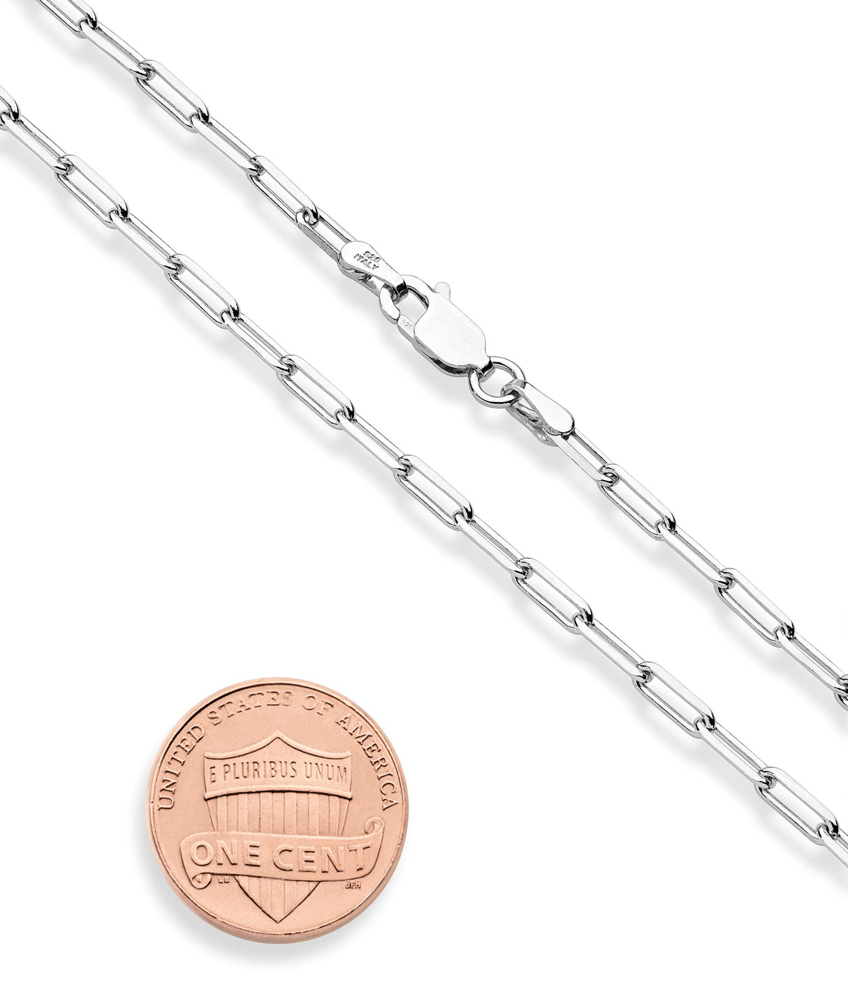 Miabella Solid 925 Sterling Silver 2.5mm Paperclip Link Chain Anklet Ankle Bracelet for Women, Made in Italy (sterling silver, 9)