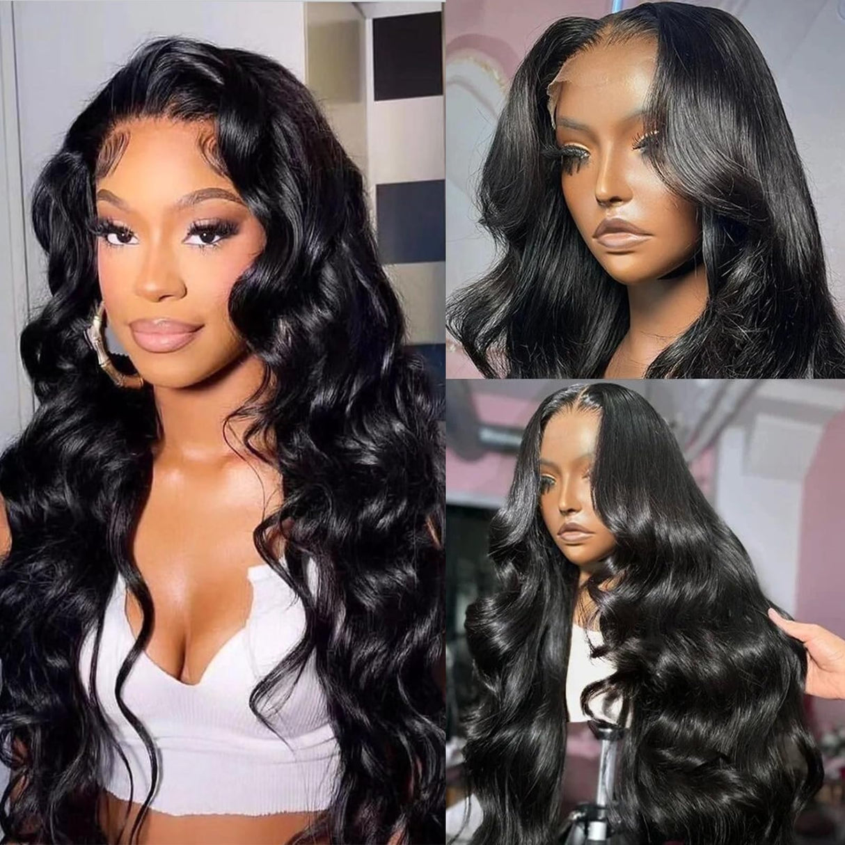 bynlna 200% Density 26 Inch Body Wave Lace Front Wigs Human Hair Pre Plucked Wig 13x4 HD Lace Frontal Wigs for Black Women Glueless Wigs Brazilian Virgin Human Hair Wig with Baby Hair 26 Inch