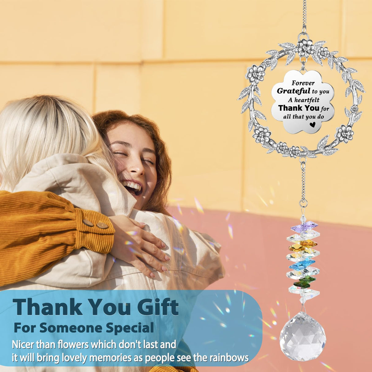 Thank You Gifts for Women, Sun Catcher Gift with Engraved Thank You Message