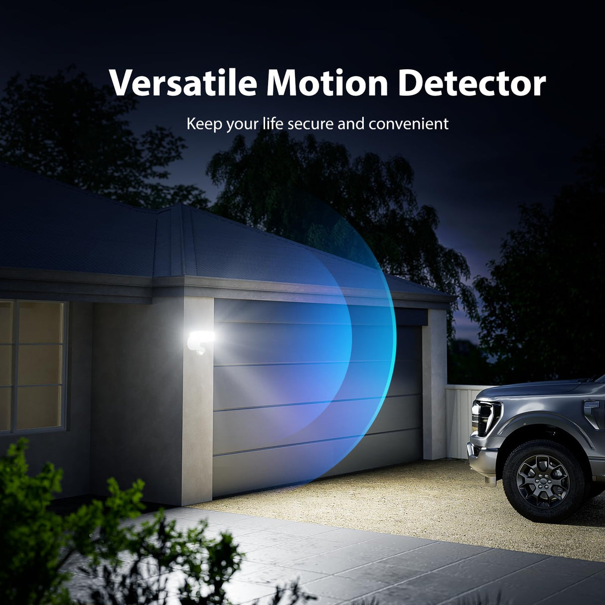 Onforu 75W LED Flood Light Motion Sensor Outdoor, 7000lm Dusk to Dawn Flood Light, Security Light with Three Head, IP65 Waterproof Exterior Floodlight, 6500k Wall Light for Entryway Stairs Yard Garage