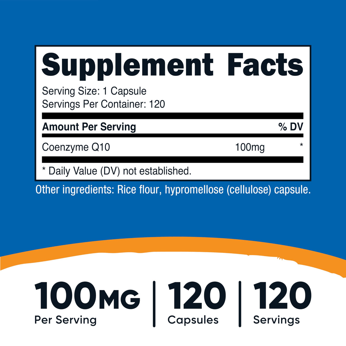 Nutricost CoQ10 100mg, 120 Vegetarian Capsules, 120 Servings, GMO-Free