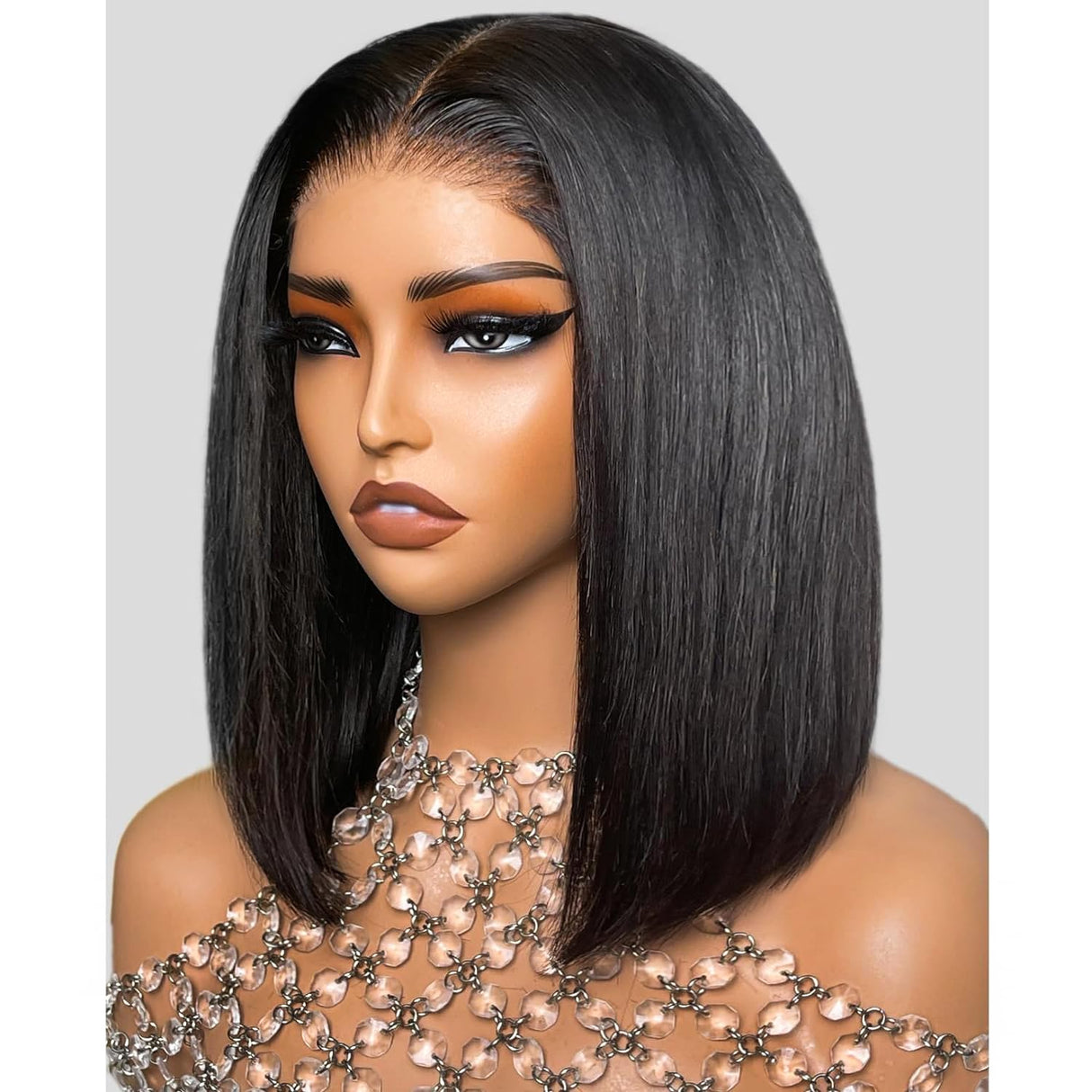 Arabella Hair 12inch 6x6 Bob Wig Human Hair Real 210% Density Ready to Go Glueless Wig 12a Straight Bob Wigs Human Hair Pre Cut Lace Pre Bleached Tiny Knots (12inch, 6x6 Glueless Bob)