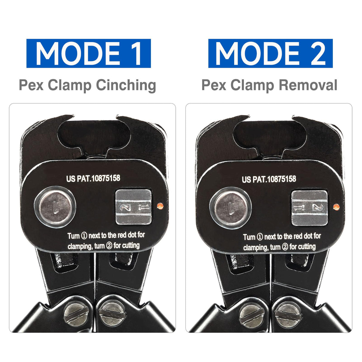 iCrimp PEX Crimping Tool Kit for 3/8-in, 1/2-in, 3/4-in, 1-in PEX Clamp Cinch & Removal, c/w 1/2''(20 Pack) and 3/4''(10 Pack) PEX Clamp Rings, PEX Tubing Cutter
