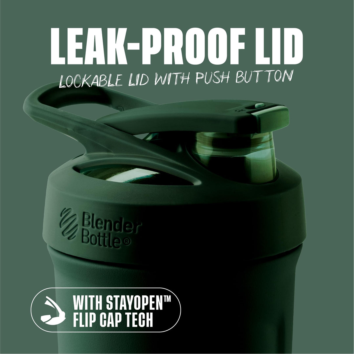 BlenderBottle Sport Insulated Stainless Steel Shaker Bottle with Wire Whisk, 24-Ounce, Forest – Protein Shakes & Hydration for Athletes & Fitness Enthusiasts, Easy Mixing, Keeps Drinks Cold, Lockable Lid