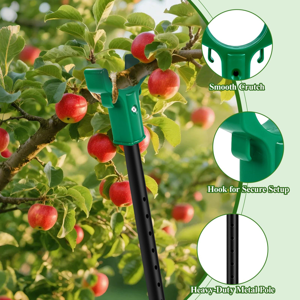 Adjustable Tree Support Pole with Crutch, Fruit Tree Branch Support(2Pack)