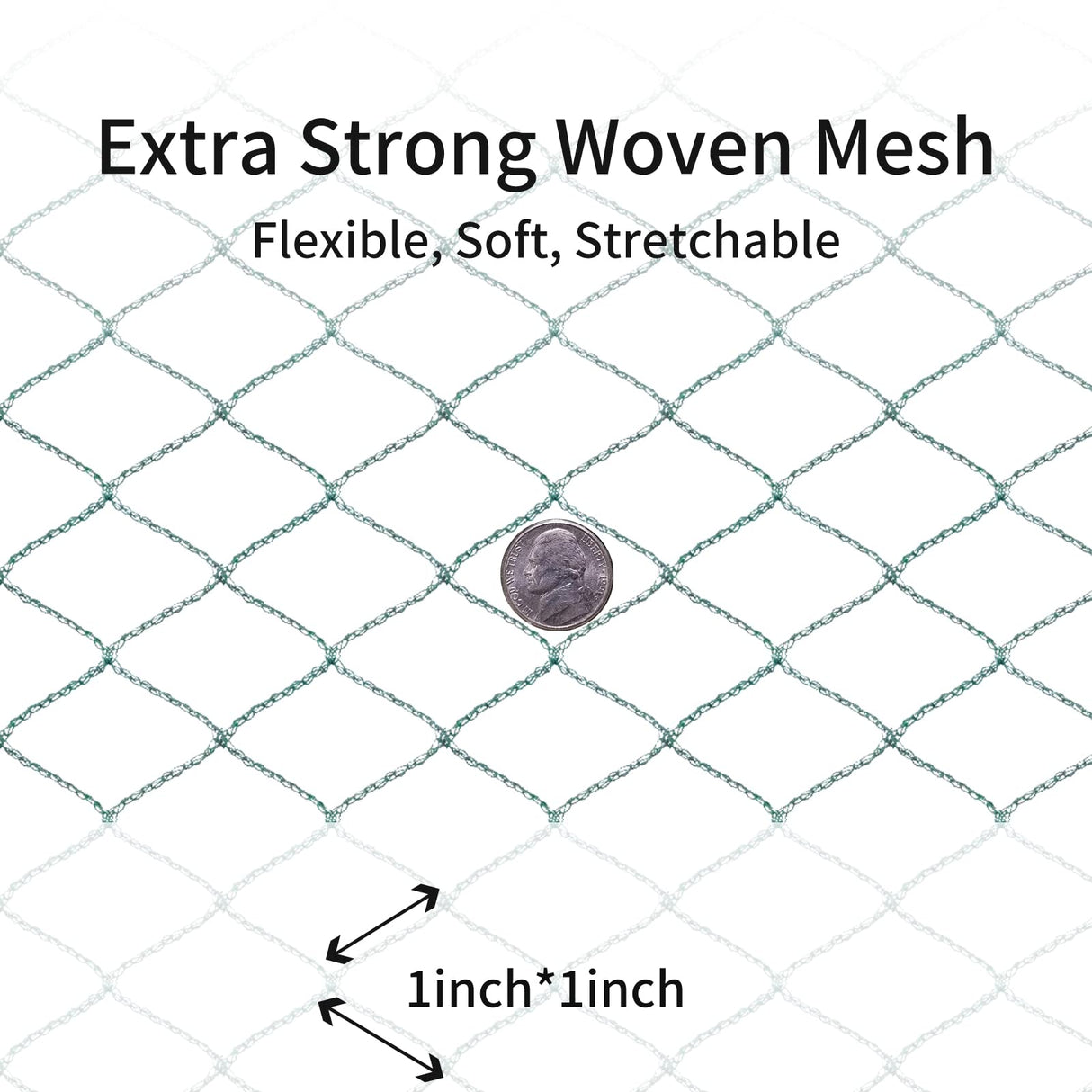 Bird Netting 20'x40' with 1" Square Mesh Bird Net Garden Netting for Chicken Coop, Aviary, Deer Fence, Chicken Netting Fruit Tree Netting