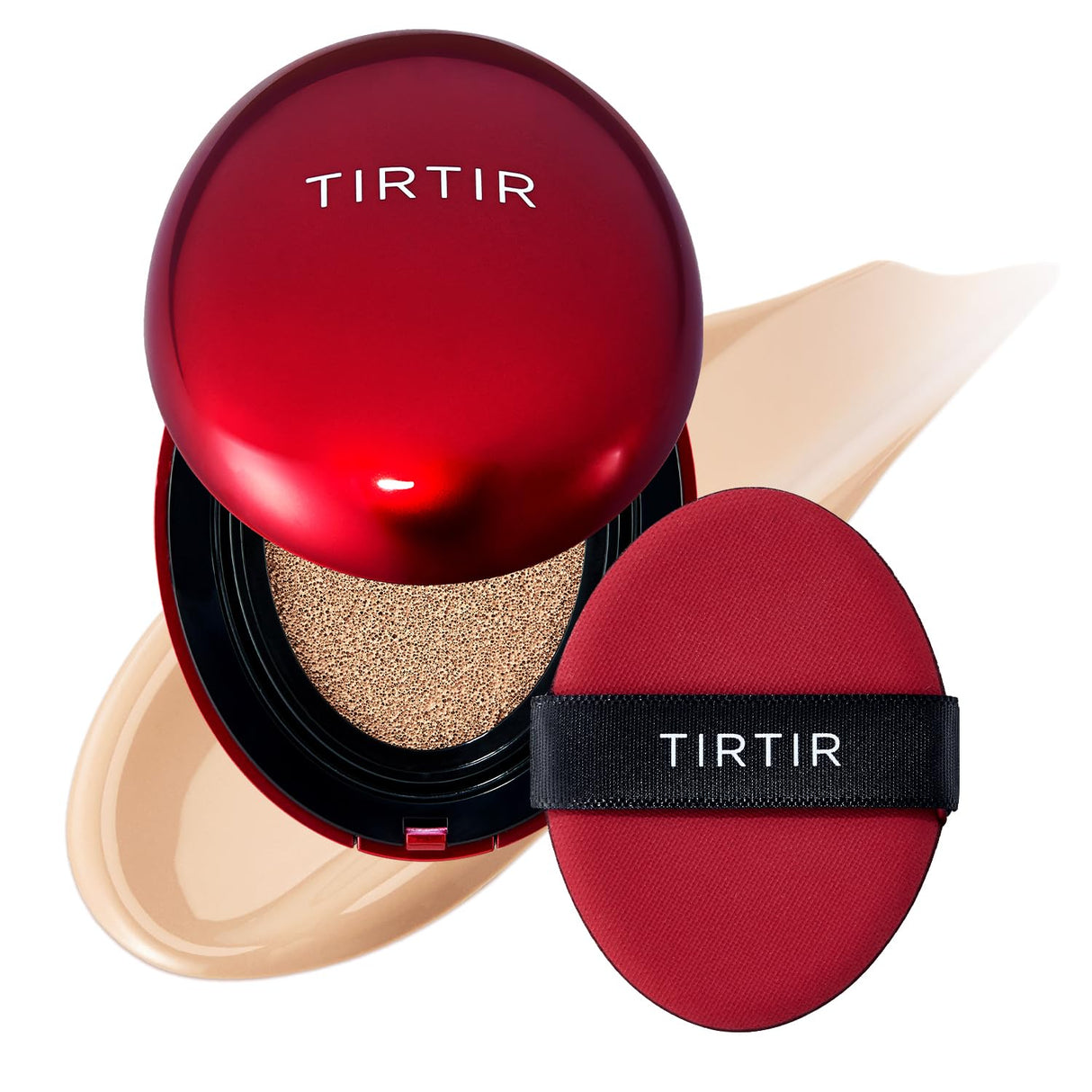 TIRTIR Mask Fit Red Cushion Foundation | Full coverage, Weightless, Skin fit, Satin Glow Finish, Korean Makeup, beauty, Tattoo cover up, Buildable (#23N Sand, 0.63 Fl Oz)