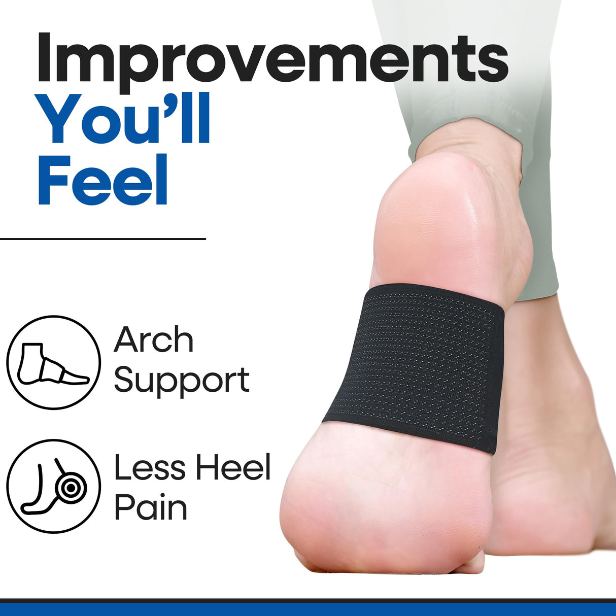 Arch Supports for Plantar Fasciitis Relief | Compression Sleeve Foot Brace For Heel Pain, Bone Spurs, Flat Feet, High Arches | Copper Infused Arch Support Bands for Women & Men Over Socks | Fit Most