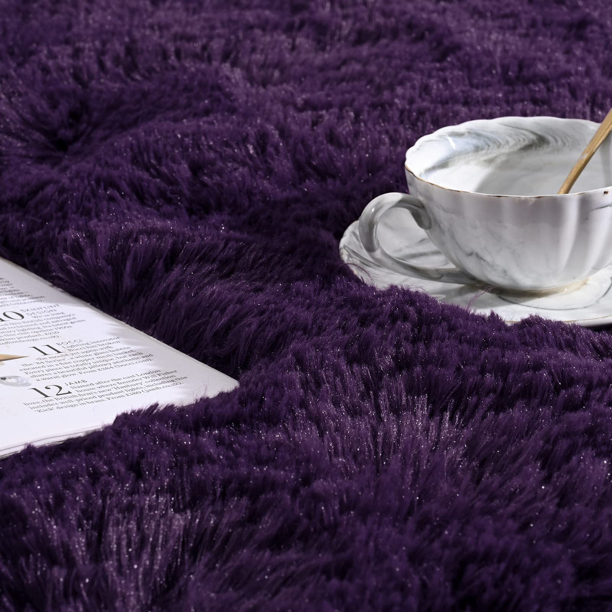 Softlife Rugs for Bedroom 4x5.3 Feet Purple Area Rug for Living Room Super Soft Shaggy Rugs for Dorm Fluffy Fuzzy Carpets Long Plush Bedside Rug Nursery Girls Boys Kids Room Home Christmas Decoration