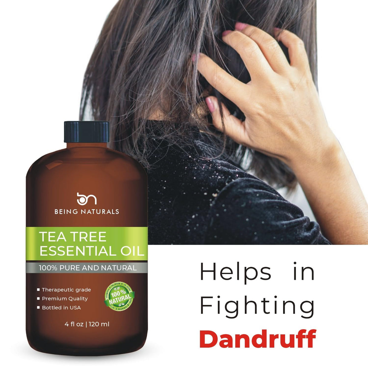 Tea Tree Essential Oil - Huge 4 FL OZ - 100% Pure & Natural – Premium Natural Oil with Glass Dropper (Tea Tree)