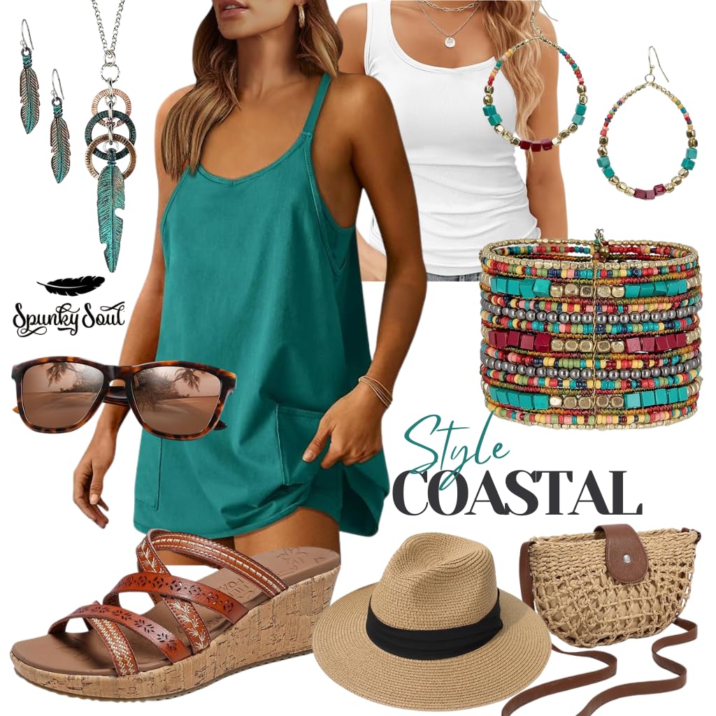SPUNKYsoul presents "Zura" Bohemian Multi-Colored Cube Beaded Hoop Earrings for Women (Teal/Red/Cube)