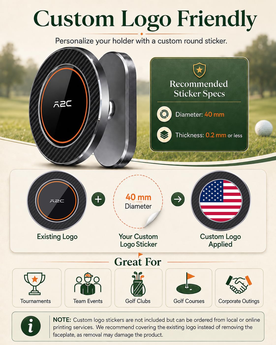 A2C Alloy Magnetic Golf Cart Phone Holder, Unique Golf Accessories for Men