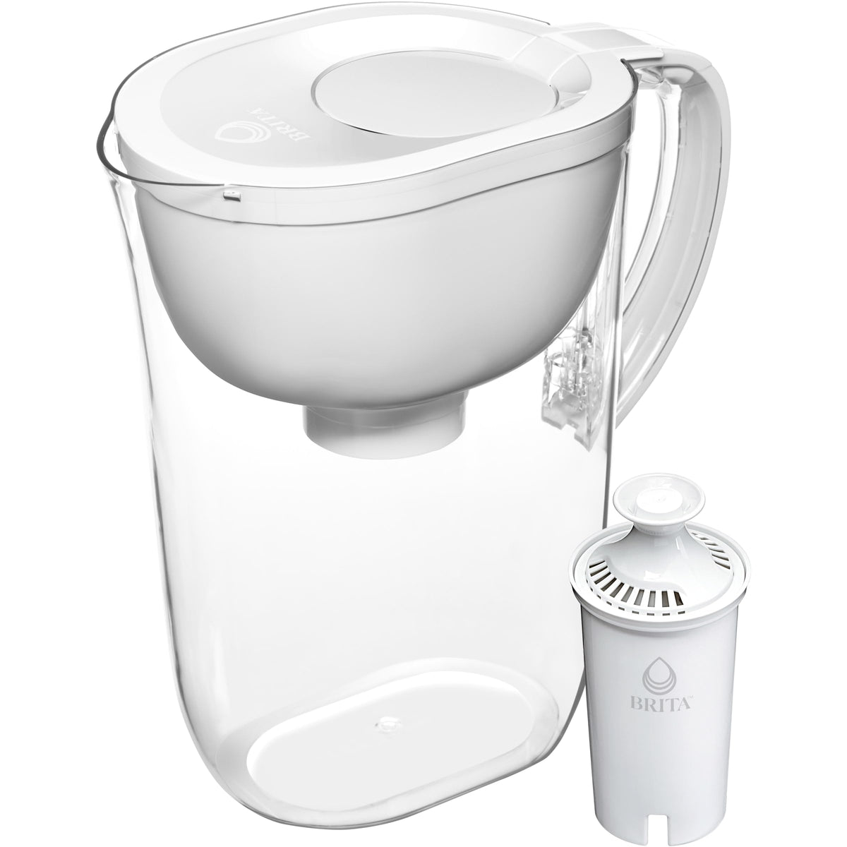 Brita Large 10 Cup Water Filter Pitcher, Includes 1 Filter, Bright White