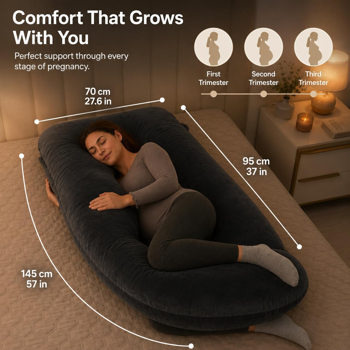 ALLOPERA U Shape Pregnancy Pillow - Full Body Maternity Pillow for Sleeping