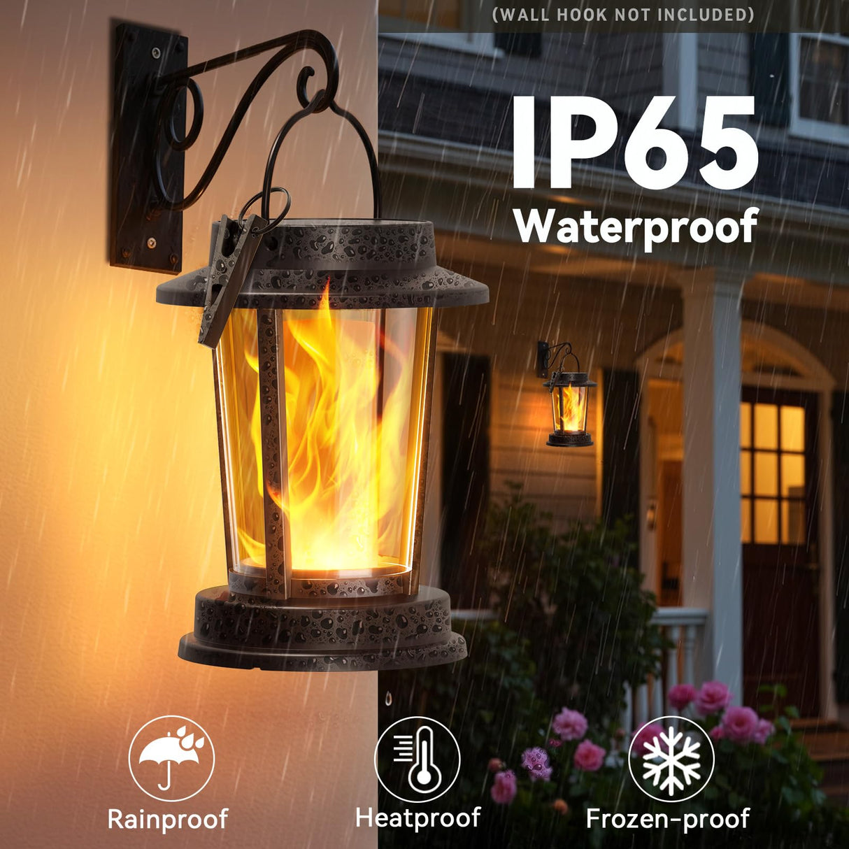 WdtPro 2 Pack Solar Lanterns Outdoor Waterproof, Upgraded Solar Lights Outdoor, Solar Powered Lanterns Decorative, Hanging Solar Lantern for Patio Garden Yard Path Porch Tree Decor Dark Gray