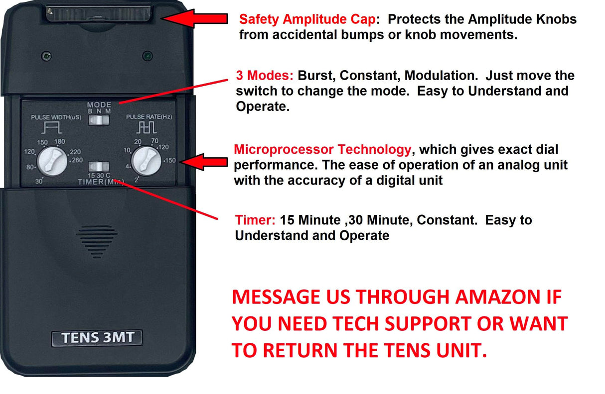 Therapist’s Choice® TENS Unit Muscle Stimulator with Accessories – TENS Unit Muscle Stimulator for Back Pain Relief, TENS Machine, Neck Pain, Sciatica Pain Relief, Nerve Pain Relief