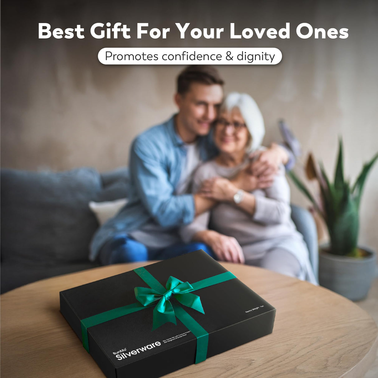 BUNMO Utensils for Elderly, Arthritis, Weak Hand Grip & Handicapped - Convenient Travel Pouch - for Tremors and Parkinsons Patients - Stainless Steel - Eat Independently - Weighted 4 Piece Set