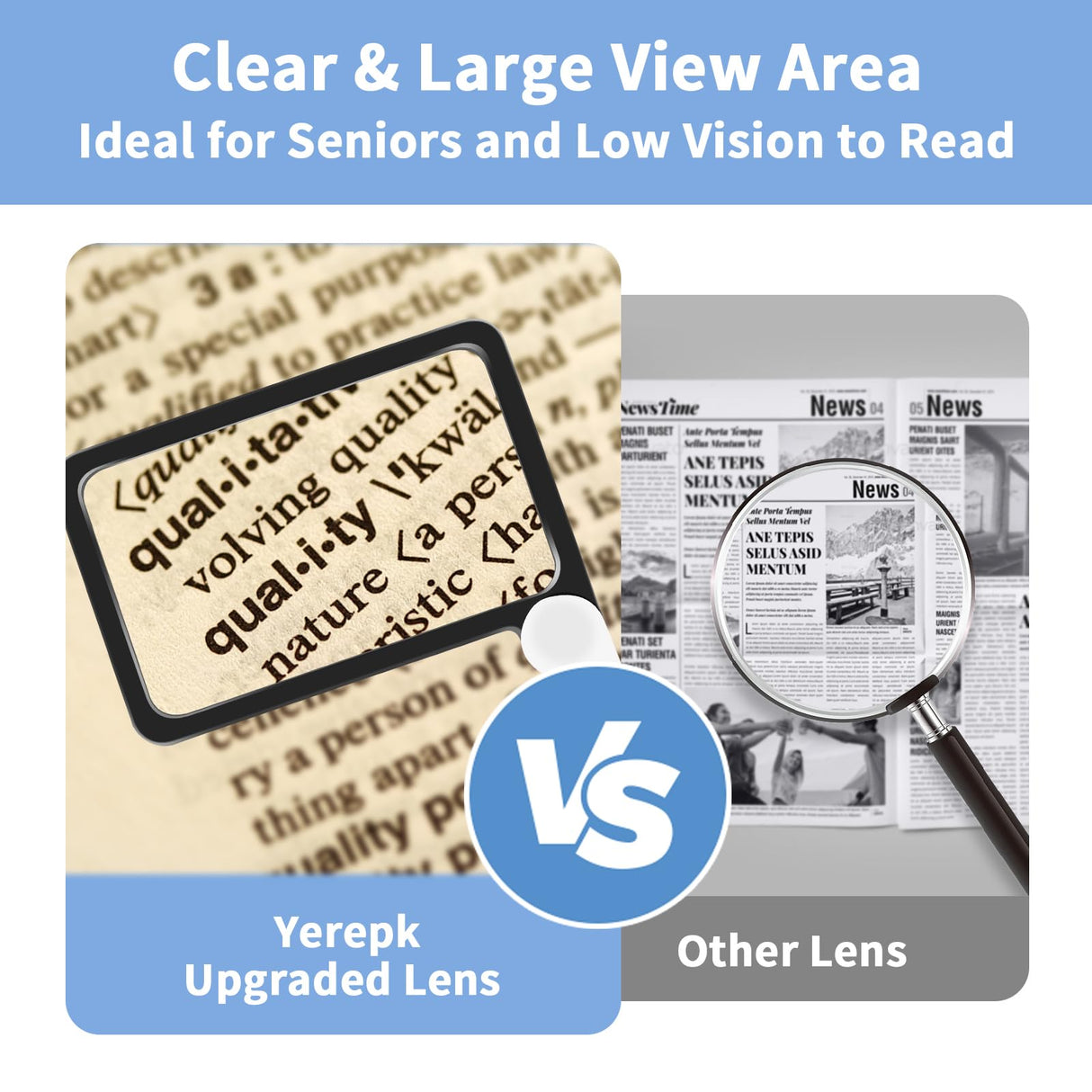 5X Magnifying Glass with Light, Lightweight Full Page Magnifier for Reading, Large Lighted Magnifier with 48 LED Light and Anti-Glare Lens, Ideal Gift for Seniors, Macular Degeneration, Low Visions