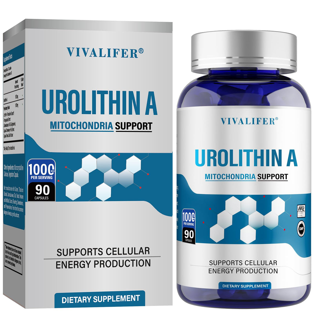 DQQI 1000 MG Urolithin A Supplement, 90 Softgels Powerful Antioxidants for Healthy Aging and Mitochondrial Support, Cell Repair