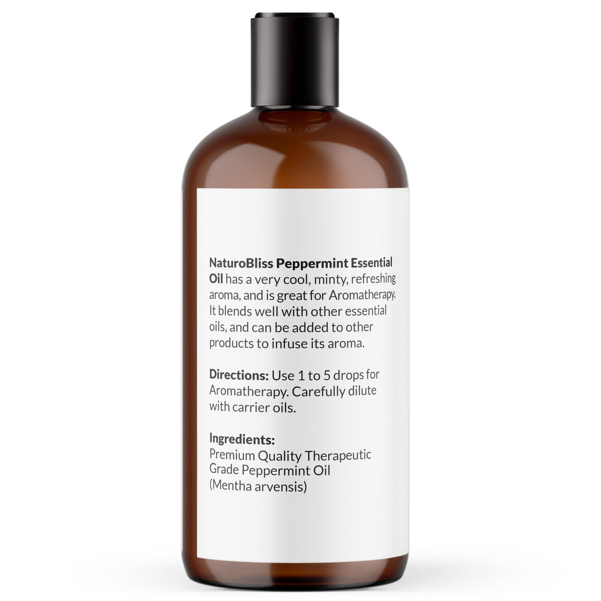 NaturoBliss Peppermint Essential Oil, 100% Pure and Natural Therapeutic Grade, Premium Quality Peppermint Oil, 16 fl. Oz - Perfect for Aromatherapy and Relaxation