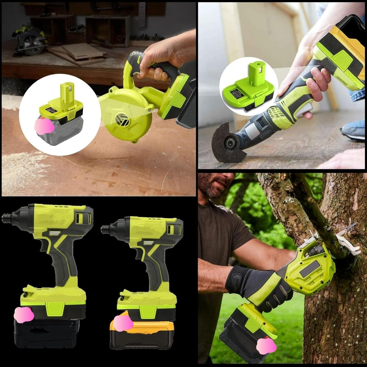for Milwaukee to for Ryobi Battery Adapter (for M18 Battery Work for Ryobi 18V Tool)