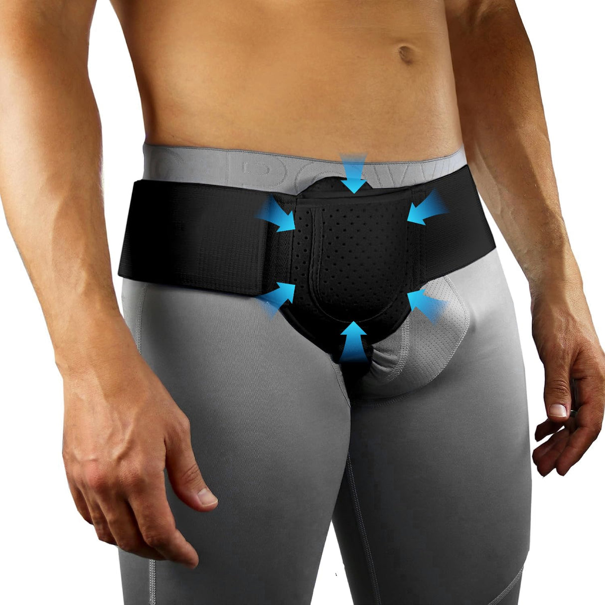 Awojrsky Hernia Belts for Men Inguinal, Hernia Support for Women and Men, Hernia Truss for Left or Right Side, Groin Belt, Adjustable Waist Strap with Removable Compression Pads